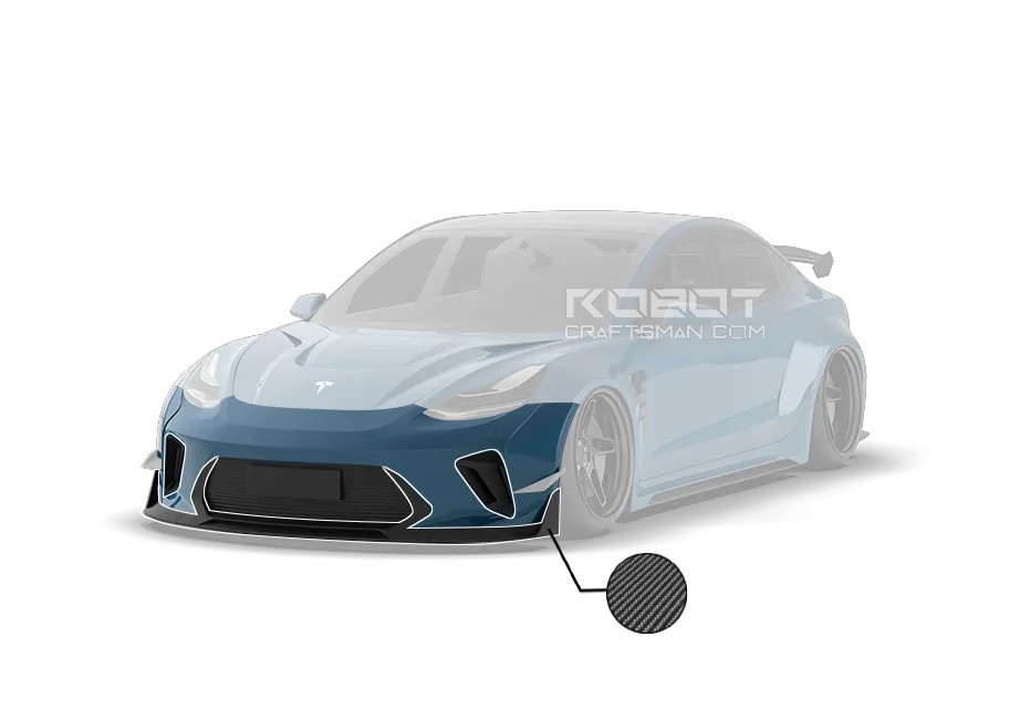 Robot "HACKER" Widebody Front Bumper & Front Lip For Tesla Model 3