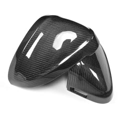 Carbon Fiber Replacement Styling Racing Rearview Mirror Cap Covers Trim With Side Lane Assist Hole for Audi A4 B9 2017