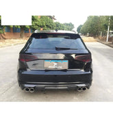 Carbon Fiber Rear Bumper Diffuser Fit for Audi A3 S Line Hatchback 2014-2015