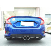 Car Carbon Fiber Rear Diffuser Lip Spoiler for Honda Civic X 10th 2016-2018