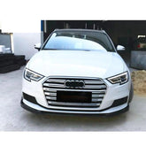 For Audi A3 Base Hatchback 17-20 Carbon Fiber Front Bumper Lip Spoiler Body Kit