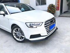 For Audi A3 Base Hatchback 17-20 Carbon Fiber Front Bumper Lip Spoiler Body Kit