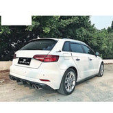 Fit for Audi A3 Hatchback 17-20 Side Skirts Extension Lip Body Kit Carbon Fiber