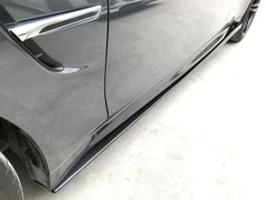 Carbon Fiber Side Skirts Extension Lip Spoiler Fit For BMW F82 F83 M4 2014-2019