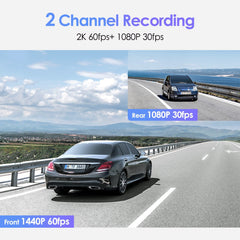 A129 Plus Duo 듀얼 채널 대시캠 전방 2K 1440P + 후방 1080P Wi-Fi GPS 대시 카메라