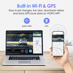 A129 Plus Duo 듀얼 채널 대시캠 전방 2K 1440P + 후방 1080P Wi-Fi GPS 대시 카메라
