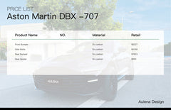 Aston Martin DBX -707 Aulena Design Trockencarbon Performance Karosserie-Kit