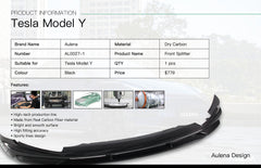 Tesla Model Y Aulena Front Splitter