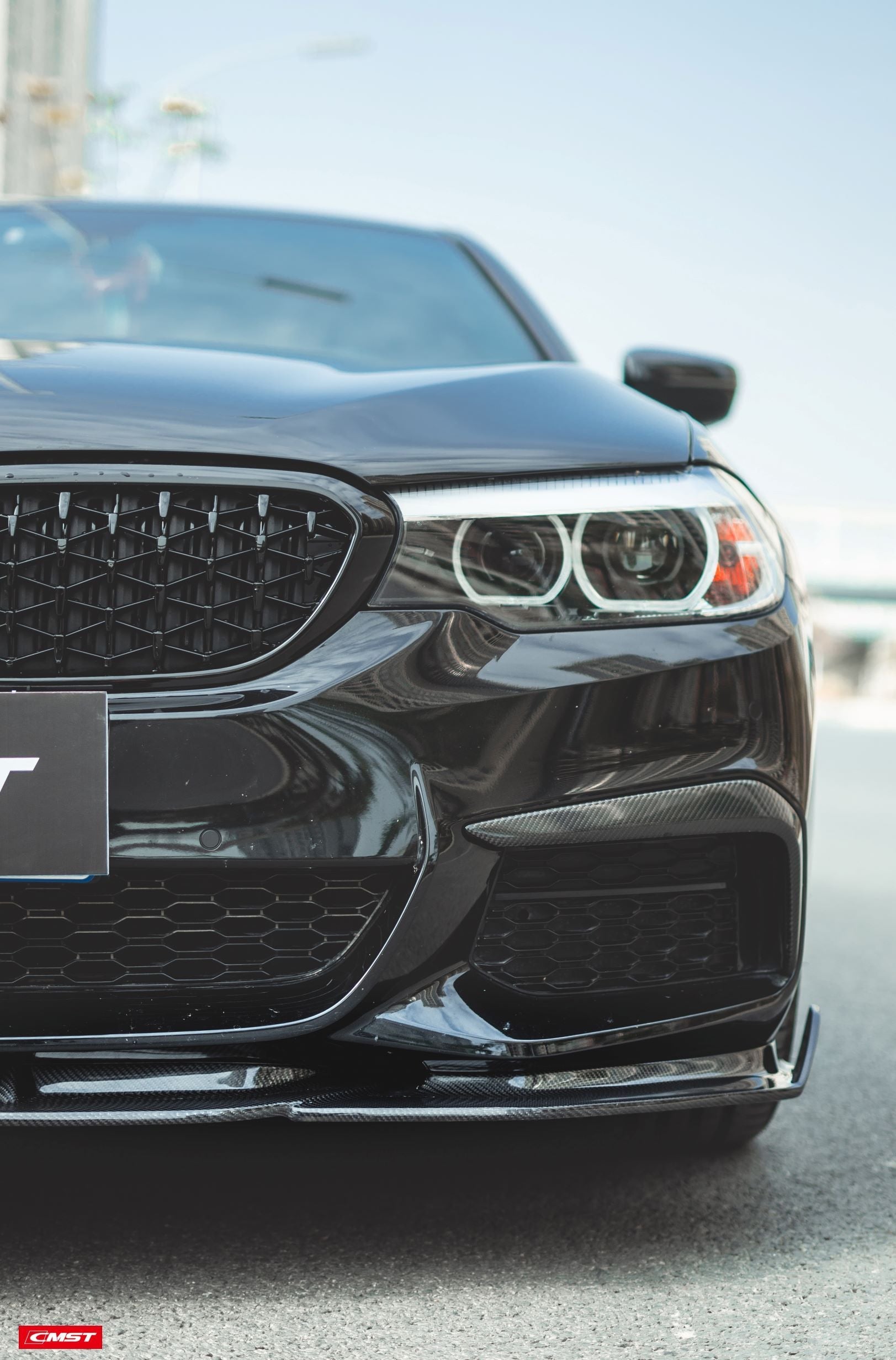 CMST Carbon Fiber Front Bumper Upper Valences for BMW 5 Series G30 / G31 2017-2020 Pre-facelift