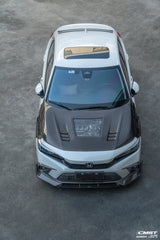 CMST Carbon Fiber Glass Transparent Clearview Hood Bonnet for Honda Civic 11th Gen Sedan