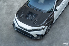 CMST Carbon Fiber Glass Transparent Clearview Hood Bonnet for Honda Civic 11th Gen Sedan