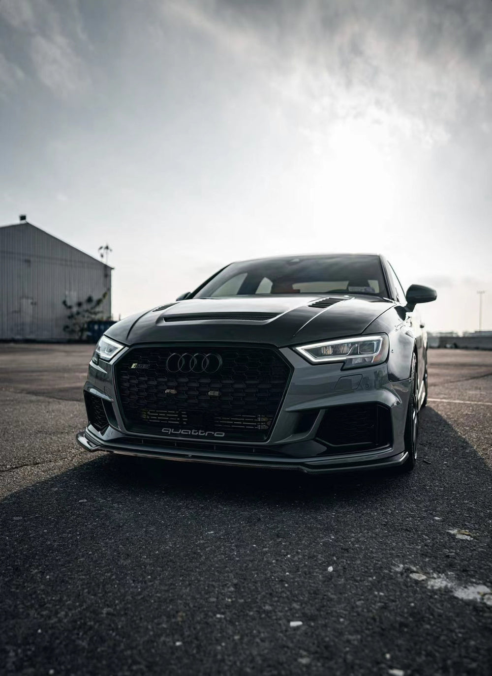 CMST Carbon Fiber Hood Bonnet Ver.2 for Audi RS3 A3 A3 S Line 2014-2020 Sedan
