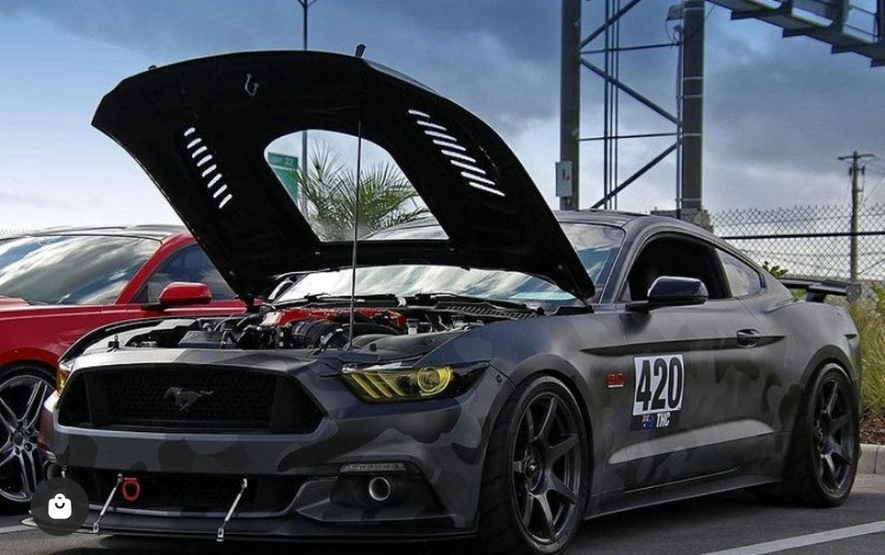 CMST Carbon Fiber Glass Transparent Hood for Ford Mustang S550.1 2015- 2017