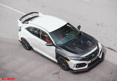 CMST Carbon Fiber Rear Middle Spoiler & Blades OEM Replacement for Honda FK8 Civic Type-R 2017-ON