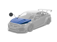Robot Carbon Fiber Hood Bonnet For Honda Civic 10th Gen Sedan Coupe SI FK7 Hatchback