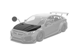 Robot Carbon Fiber Hood Bonnet For Honda Civic 10th Gen Sedan Coupe SI FK7 Hatchback