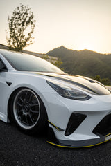 Robot "HACKER" Narrow Body Front Bumper Canards For Tesla Model 3