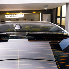 SOOQOO BMW 2 Series F74 carbon fibre spoiler - close-up of carbon fibre weave detail