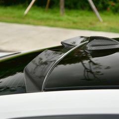SOOQOO BMW M4 G82 carbon fibre spoiler - close-up of carbon fibre weave detail