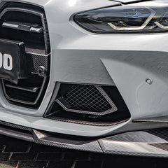 SOOQOO BMW M3 G80 carbon fibre front duct - rear three-quarter view