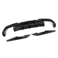 SOOQOO BMW M8 F91 carbon fibre rear diffuser - side profile view