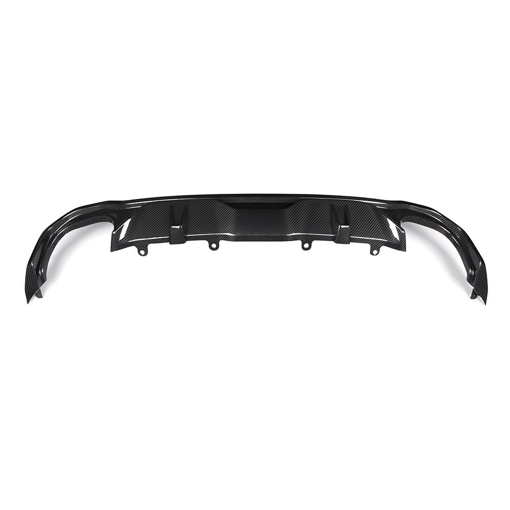 SOOQOO BMW 4 Series G26 carbon fibre rear diffuser - front three-quarter view