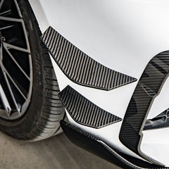 SOOQOO BMW M2 F87 carbon fibre rear vent trim - close-up of carbon fibre weave detail