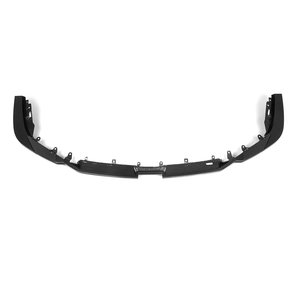 SOOQOO BMW M8 carbon fibre front splitter - front three-quarter view