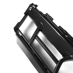SOOQOO BMW X5 G05 carbon fibre front bumper trim - side profile view