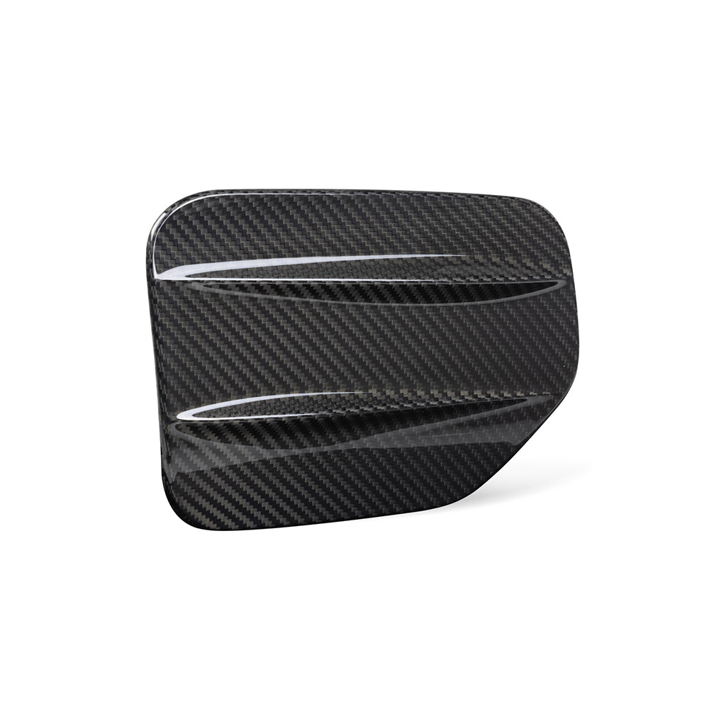 SOOQOO BMW iX3 G08 carbon fibre adapter cover - front three-quarter view