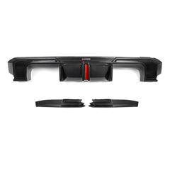 SOOQOO BMW M4 G82 carbon fibre rear diffuser - front three-quarter view