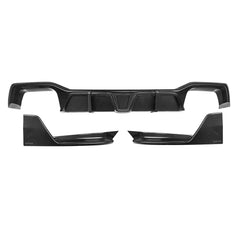 SOOQOO BMW X4M F98 carbon fibre rear diffuser - front three-quarter view
