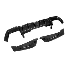 SOOQOO BMW X4M F98 carbon fibre rear diffuser - rear three-quarter view