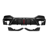 SOOQOO BMW X6 G06 carbon fibre rear diffuser - front three-quarter view