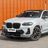 SOOQOO BMW X3 G01 carbon fibre front splitter - front three-quarter view