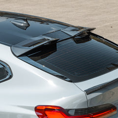 SOOQOO BMW X4M F98 carbon fibre spoiler - rear three-quarter view