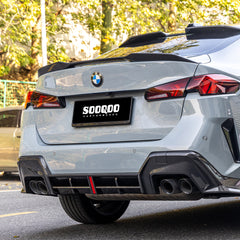 SOOQOO BMW 2 Series F74 carbon fibre rear diffuser - rear three-quarter view