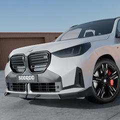 SOOQOO BMW X3 G45 carbon fibre front splitter - side profile view