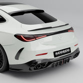 SOOQOO Mercedes-Benz CLE 53 carbon fibre rear diffuser - front three-quarter view