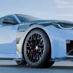 SOOQOO BMW M2 G87 carbon fibre side fender - front three-quarter view