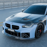 SOOQOO BMW M2 G87 carbon fibre hood - front three-quarter view