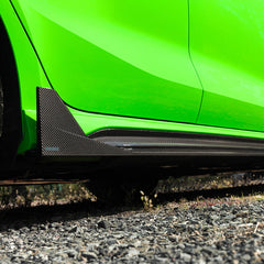 SOOQOO Audi RS3 carbon fibre side skirt - rear three-quarter view