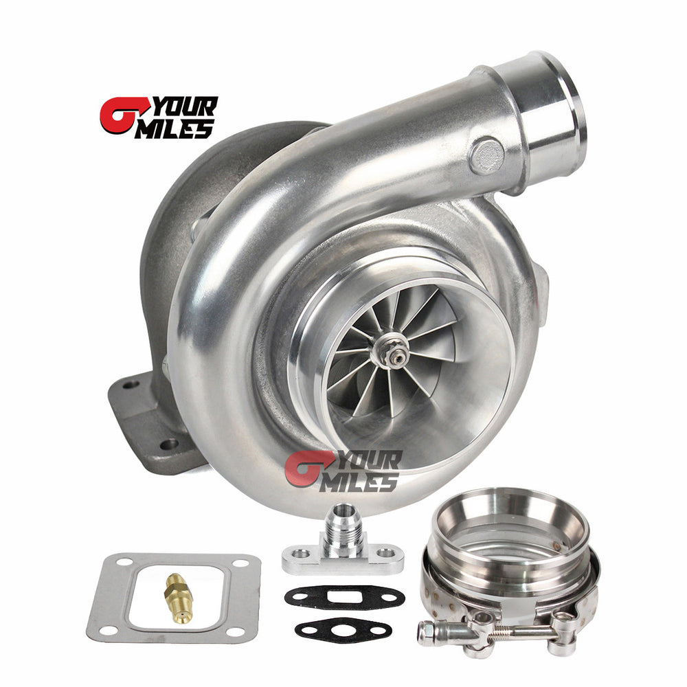 Yourmiles T76 BCW Dual Ball Bearing Turbocharger T4 0.68/0.81/0.96 Q-trim Turbine+Flange Clamp