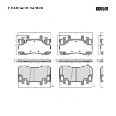Barbaro Racing KD0501 brake pad shape drawing