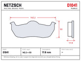 NETZSCH D1041 brake pad drawing, 17.9 mm thick