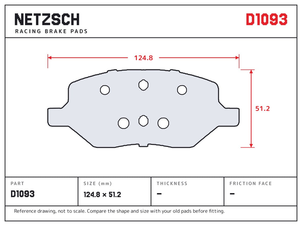 NETZSCH D1093 brake pad drawing