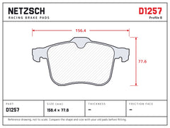 NETZSCH D1257 brake pad drawing