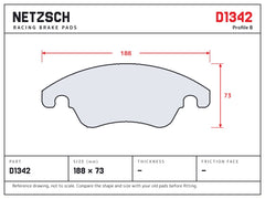 NETZSCH D1342 brake pad drawing