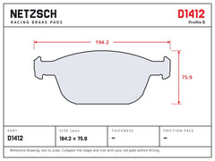 NETZSCH D1412 brake pad drawing