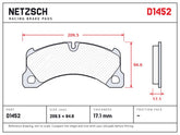 NETZSCH D1452 brake pad drawing, 17.1 mm thick